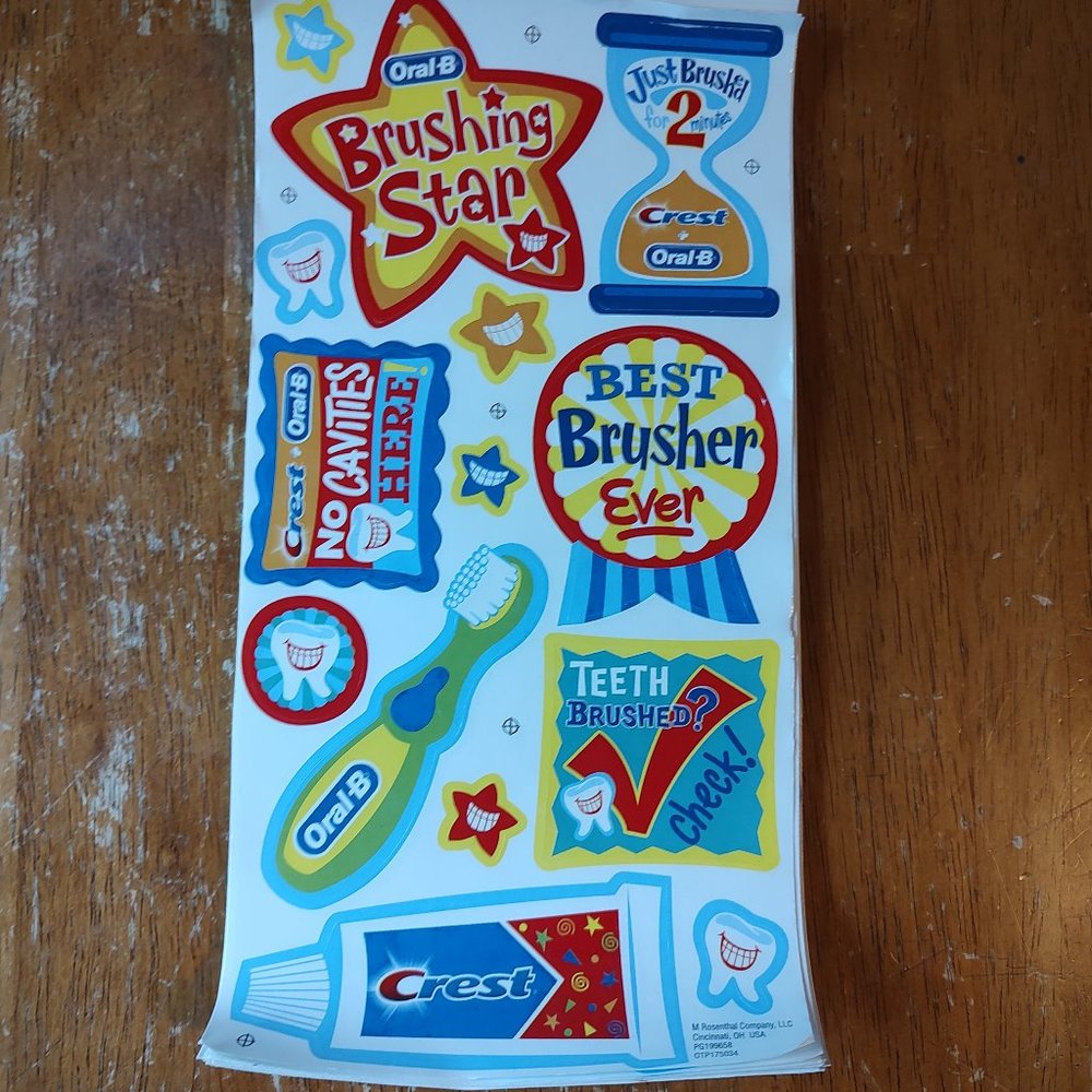 Dental Teaching Teeth brushing Oral B Kids Sticker 26 Sheets